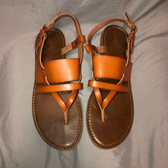 faux leather strappy sandals